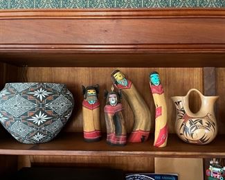 Hopi pottery, wedding vase and corn maidens from Third Mesa AZ
