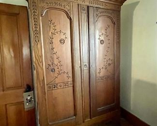 Antique carved wardrobe 