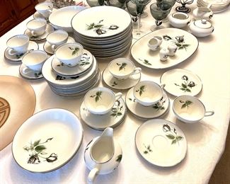 Stonegate Bavarian china “Midnight Rose” 12 place settings plus serving pieces