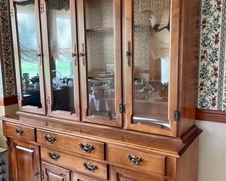 Young Republic Tell City Furniture hard rock maple china cabinet