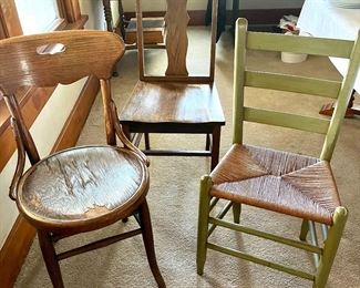 Antique wood chairs