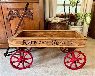 All wood handmade American Coaster wagon replica