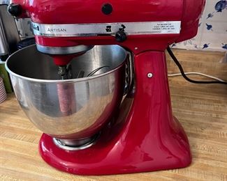 Red Kitchenaid mixer