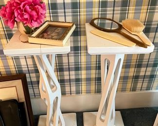 Vintage plant stands and dresser set
