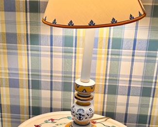 Mary Englebreit painted table and cute lamp