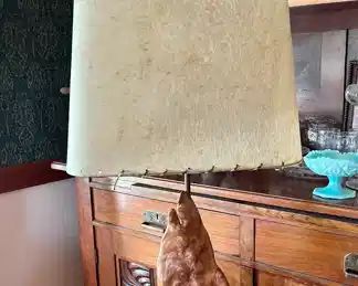 Cypress knee lamps with original fiberglass shades