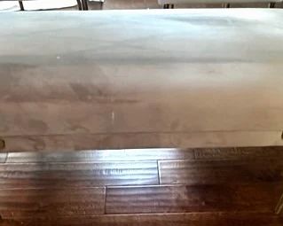 Pink velvet bench with gold toned legs
