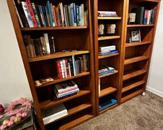 Wooden book shelves