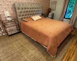 Queen bed with upholstery headboard and sides