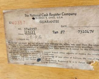 vintage custom painted National Cash Register, with key, works perfectly