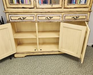 large, distress painted cabinet