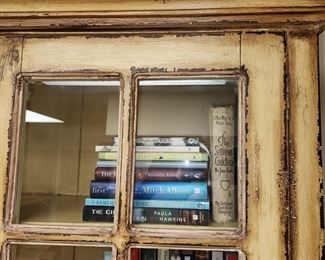 large, distress painted cabinet