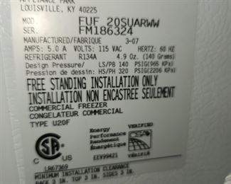 full size GE upright freezer, works perfectly. Easy removal from basement door right next to it (BUYER MOVES)