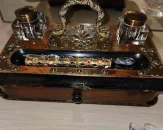 antique inkwell set