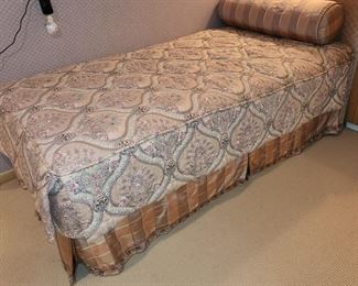 pair of twin beds (mattress, boxspring, metal frame)