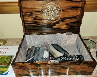 collection of antique tea caddy boxes