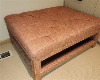 large, heavy ottoman, wood in center shelf