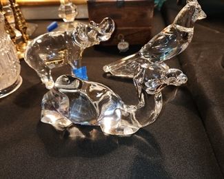 Baccarat crystal animal figurines