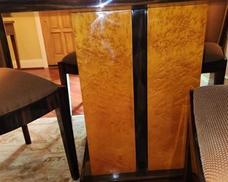  20th century, lacquered table w 4 chairs, by Enrique Garcel. Table base shown.