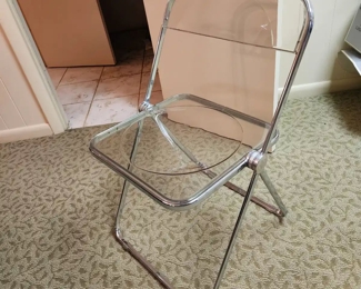 Anonima Castelli Mid Century Italian Lucite Folding Chair, set of 12
