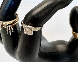 14 ring mounts, diamond 14k and 14k band