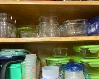 Large Lot of Glass Storage Ware (All have Lids)