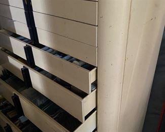 Dental Cabinet with Several Drawers open