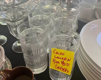 Ralph Lauren "Glen Plaid"  cocktail glasses set/6