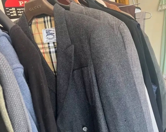 Large collection of men's designer clothing/shoes/hats..Prada, Armani, Burbery, Versace.....