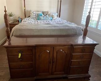 California King Carved bed with like new mattress. 