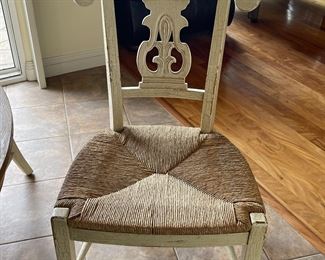 Set of 6 French Country rush seat chairs