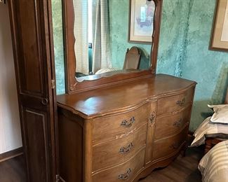 Solid Wood Dresser with Mirror