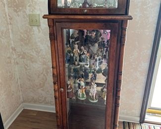 Vintage Bowed Glass Top Curio/ Display Cabinet