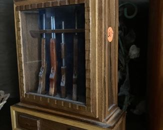 Miniature gun cabinet, handmade by prisoners at Brushy mountain prison