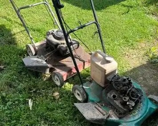 TWO PUSH MOWERS