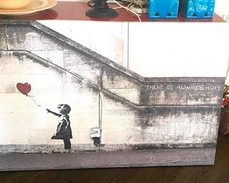 Banksey print on canvas 