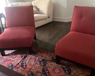 Two of four Crate and Barrel chairs