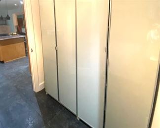 Two glass double door IKEA storage cupboards