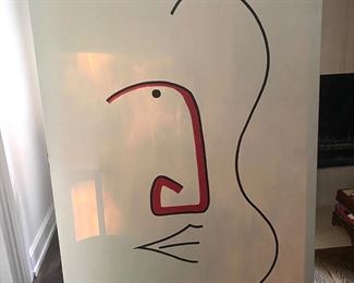 Large signed acrylic on canvas by Native American artist “derek”