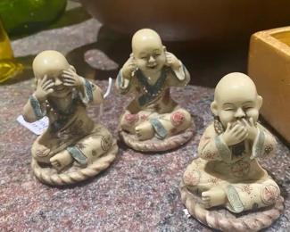 “See no evil”…etc. small Chinese figures /resin