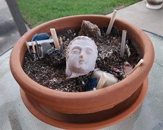 Artwork in a Flower Pot