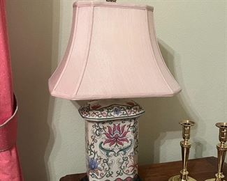 #1 Hand Painted Oriental Lamp with shade