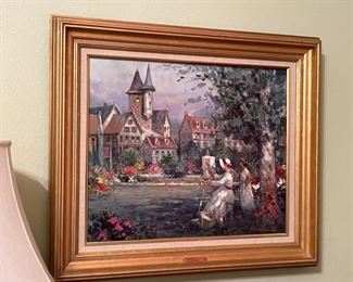 Vintage signed L. Gordon "The Art Lesson" 26/295 