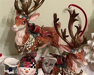 Fitz Floyd Christmas Deer figures