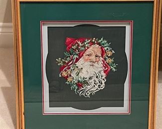Framed Christmas Cross Stitch 