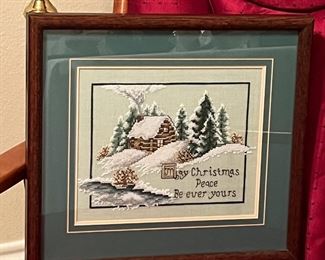 Framed Christmas Cross Stitch