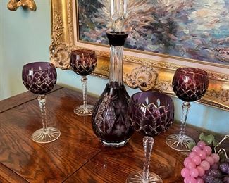 Cut to Clear Decanter and Wine Hocks
