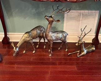 Brass Deer figures