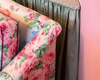 Custom Made Upholstered Corner Table with under storage 