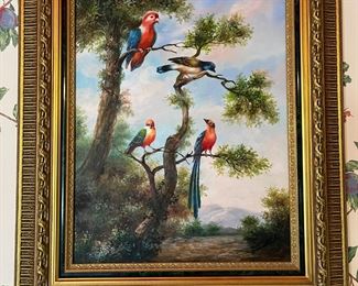 Jean Stephens Oil Painting Birds signed